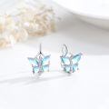 wholesale 925 Sterling Silver Blue Butterfly Lever Back Earrings-0-1