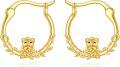 wholesale 10K Gold Piglet Floral Hoop Earrings - Fine for Women & Girls-0-0