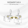 wholesale 925 Sterling Silver Honeycomb Daisy Bee Heart Drop Earrings Fashion s for Women Girls-0-4