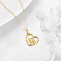 wholesale 14K Gold Mother and Child Love Forever Heart Pendant Necklace for Women-0-3