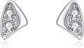 wholesale 925 Sterling Silver Triangle Cubic Zirconia Stud Earrings for Women-0-0