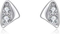 wholesale 925 Sterling Silver Triangle Cubic Zirconia Stud Earrings for Women-cat earrings cute