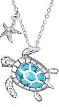 wholesale Sterling Silver Opal Abalone Turquoise Turtle Dolphin Conch Jellyfish Octopus Necklace-0-0