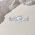 TOUPOP Sterling Silver 1ct Heart Moissanite Women's Engagement Wedding Ring-0-6