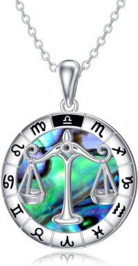 wholesale Sterling Silver Zodiac Constellation Pendant Necklace for Women-Libra (9.23-10.23)-Libra (9.23-10.23)