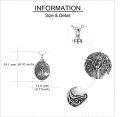 wholesale 925 Sterling Silver Tree of Life Oval Keepsake Pendant with Chain and Fill Kit-0-9