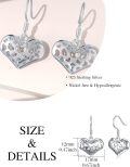 wholesale 925 Sterling Silver Cutout Heart Drop Leverback Earrings for Women -0-3