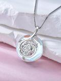 wholesale 925 Sterling Silver Blue Crystal Infinity Rose Pendant Necklace for Women - Mothers Day Gifts-0-3