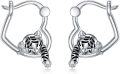 wholesale 925 Sterling Silver Hypoallergenic Tiger Cub Huggie Hoop Earrings-0-0