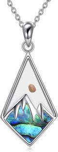 wholesale 925 Sterling Silver Abalone Shell Cubic Zirconia Cut Triangle Faith Pendant with Mustard Seed and Move Mountains Design Necklace for Women & Moms-0-0