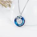 wholesale TOUPOP Elephant Gifts For Women Sterling Silver Animal Elephant Pendant Necklace With Blue Cirlce Crystal Jewelry For Women Gifts -0-1