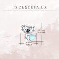 wholesale 925 Sterling Silver Koala Heart Stud Earrings - Cute Fashion Jewelry for Women Gift Ideas-0-2