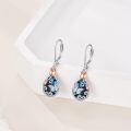 wholesale 925 Sterling Silver Rose Gold Abalone Shell Butterfly Flower Drop Earrings-0-1