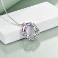 wholesale 925 Sterling Silver Rainbow Crystal Peacock Pendant Necklace - Mother's Day Gift for Her-0-4