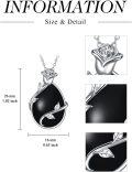 wholesale 925 Sterling Silver Blue Turquoise & Black Onyx Infinity Rose Pendant Necklace for Women Gemstone s-0-7