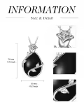 wholesale 925 Sterling Silver Blue Turquoise & Black Onyx Infinity Rose Pendant Necklace for Women Gemstone s-0-7