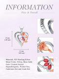wholesale 925 Sterling Silver Heart Rose Red Crystal Love You Forever Pendant Necklace Gifts for Wife Girlfriend-0-4