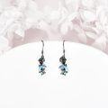 wholesale  Metal Ruby Black Rose Moon Leverback Gothic Earrings for Women-0-3