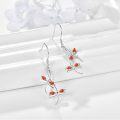 wholesale 925 Sterling Silver Orange Crystal Dragonfly Drop Earrings-0-2