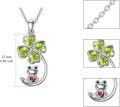wholesale 925 Sterling Silver Green Clover & Red Heart Pendant with Frog Charm Necklace for Women Girls Gifts Jewelry 43cm Chain Length-0-2