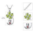 wholesale 925 Sterling Silver Smiling Frog Four Leaf Clover Heart Crystal Pendant Necklace-0-2