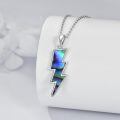 wholesale 925 Sterling Silver Labradorite Lightning Bolt Reversible Boomerang Pendant Necklaces - Minimalist s for Women & Girls-0-8
