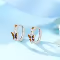 wholesale 925 Sterling Silver Dragonfly Butterfly Hummingbird Hoop Earrings-0-2