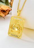 wholesale Sterling Silver Gold Plated Diamond Zodiac Necklace Constellation Pendant-0-6