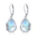 wholesale 925 Sterling Silver Blue Topaz Wing Earrings-0-0