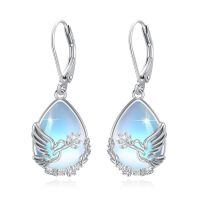 wholesale 925 Sterling Silver Blue Topaz Wing Earrings-Dove