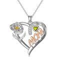 TOUPOP Sterling Silver Mom Birthflower Necklace For Women-0-0