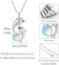 wholesale 925 Sterling Silver Dolphins Pendant Necklaces for Women - Mother's Day Gifts with Blue Stone Chain Jewelry Set-0-4