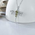 wholesale Sterling Silver Crystal Dragonfly Heart Celtic Necklace for Women Birthstone Gift for Mom Sister Wife-0-1