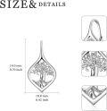 wholesale 925 Sterling Silver Tree of Life Leverback Dangle Drop Hoop Earrings for Women Gift Ideas-0-3