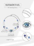 wholesale 925 Sterling Silver Blue Evil Eye Hamsa Hand Charm Anklet for Women Girls  6 + Extender-0-5