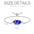 TOUPOP Sterling Silver Hexagon Gemstone Link Bracelet Fine Jewelry Gift-0-5