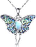 wholesale 925 Sterling Silver Butterfly Pendant with Mother of Pearl Inlay Necklaces for Women s-0-0