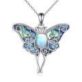 wholesale 925 Sterling Silver Butterfly Pendant with Mother of Pearl Inlay Necklaces for Women s-0-0