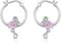 wholesale TOUPOP Flamingos Hoop Earrings For Women Sterling Silver Flamingos Earrings Jewelry For Women -0-0