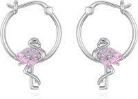 wholesale TOUPOP Flamingos Hoop Earrings For Women Sterling Silver Flamingos Earrings Jewelry For Women -undefined