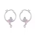 TOUPOP Sterling Silver Flamingos Hoop Earrings For Women-0-0