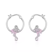 TOUPOP Sterling Silver Flamingos Hoop Earrings For Women-undefined