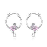 TOUPOP Sterling Silver Flamingos Hoop Earrings For Women-undefined