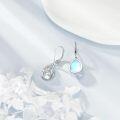 wholesale 925 Sterling Silver Teardrop Moonstone Earrings with Tulips and LavenderForgetMeNot Design-0-2