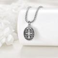 wholesale 925 Sterling Silver Saint Benedict Medal Locket Necklace Wholesale With Chain-0-3