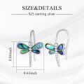 wholesale 925 Sterling Silver Dragonfly Abalone Shell Drop Earrings for Women-0-5