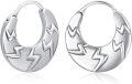 wholesale 925 Sterling Silver Lightning Bolt Hoop Earrings for Women Girls Gift Set-0-0