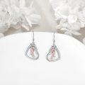 wholesale 925 Sterling Silver Hope Ribbon Heart Drop Earrings - Cute Animal Charm  for Women-0-1