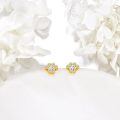 wholesale 14k Gold Animal Paw Print Cubic Zirconia Stud Earrings-0-2