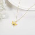 wholesale 14K Gold Black Onyx Wave Turtle Pendant Necklace for Women Girls-0-4